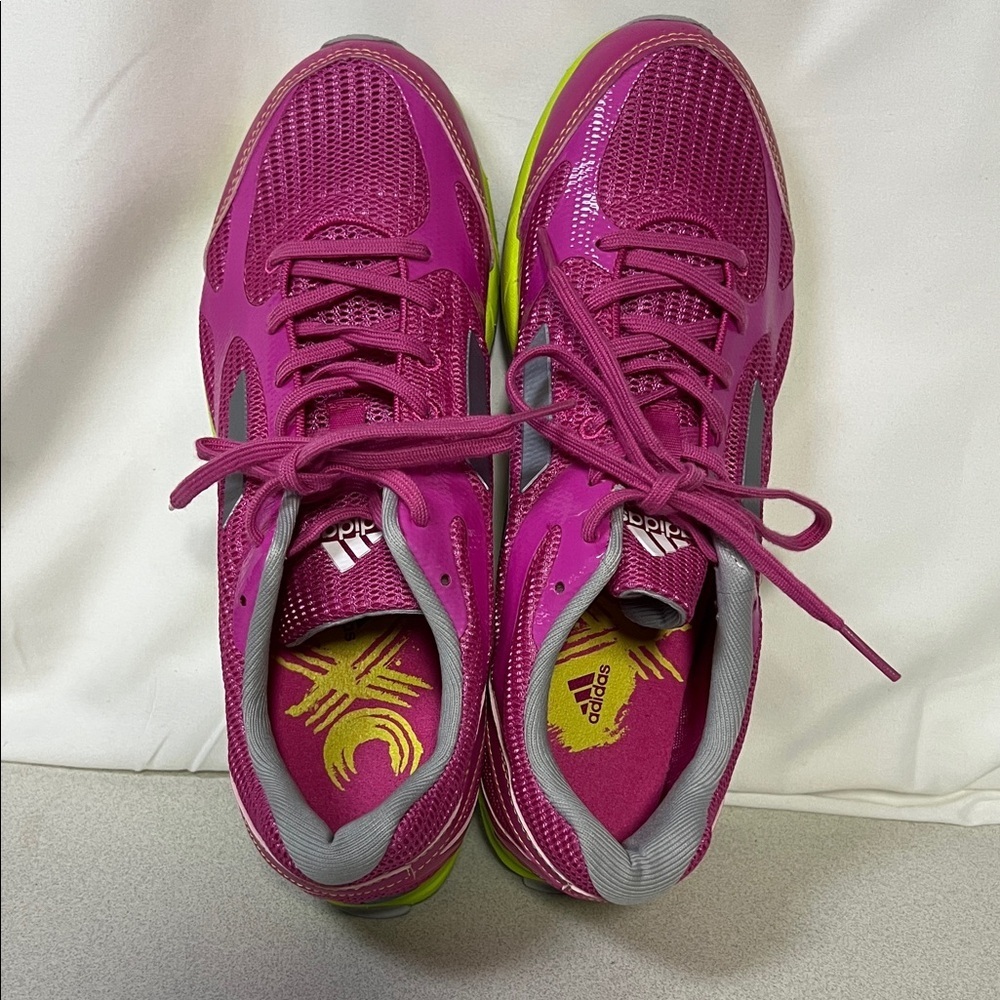Adidas Women's Fuchsia and Lime Sneakers - Picture 6 of 6